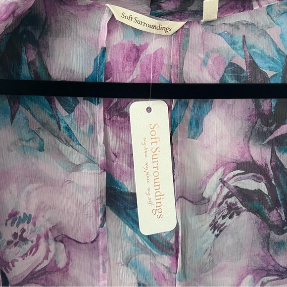 Soft Surroundings 'Rites of Sprint' Flowy Kimono Cardigan |Small| NWT - Picture 6 of 7